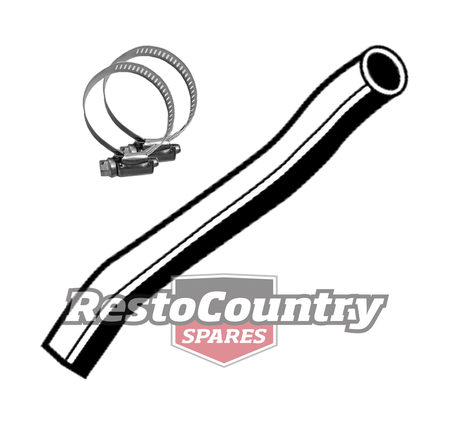Holden Service LOWER Radiator Hose + Clamps WB 6Cyl 3.3 202 rubber - kCH1252-a