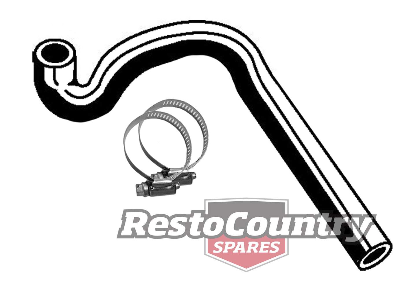 Holden Commodore Service LOWER Radiator Hose + Clamps VL 6Cyl 2.0 3.0 RB20 RB30 - kCH1546-a