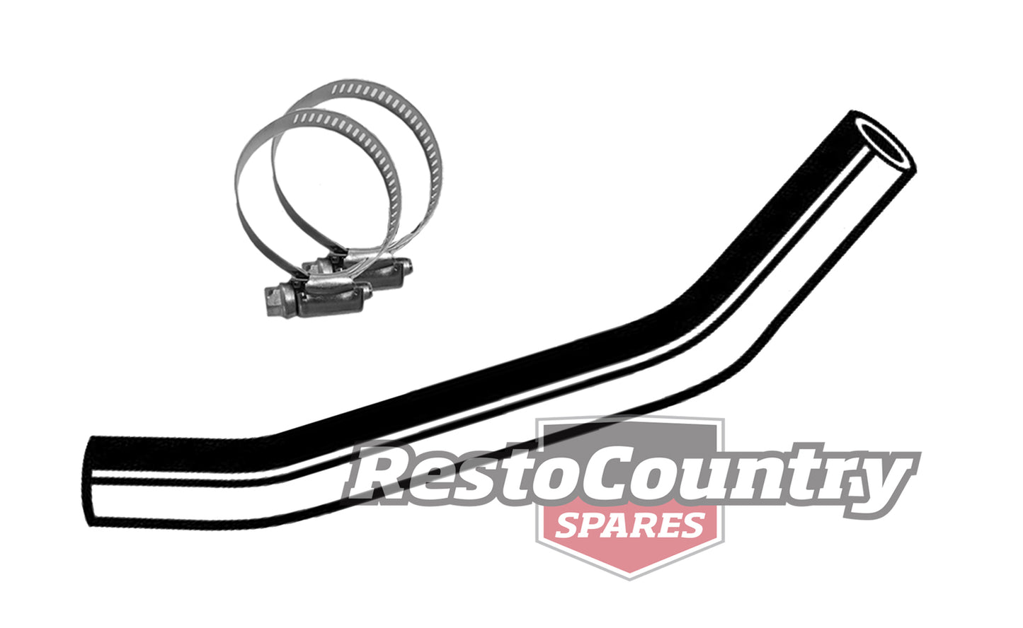 Holden Service UPPER Radiator Hose + Clamps 350 Chev V8 HT HG Monaro top rubber - kCH881-a