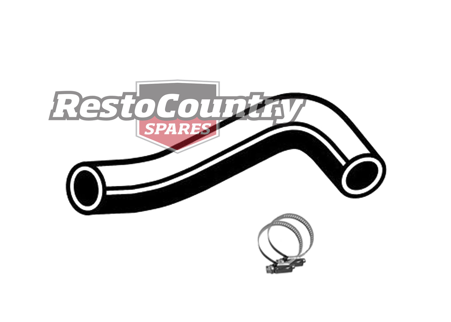 Ford UPPER Radiator Hose + Clamps 6Cyl XY ZD 250 4.1 service rubber - kCH921-a