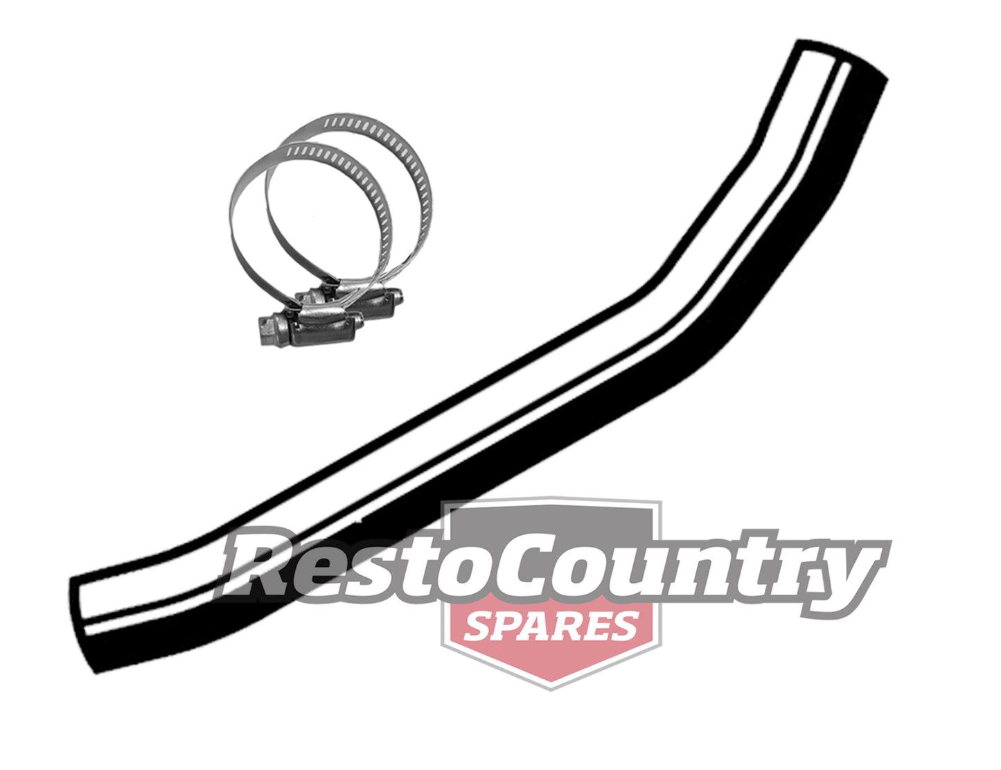 Holden Service UPPER Radiator Hose + Clamps HQ V8 350 Chev top rubber - kCH938-a