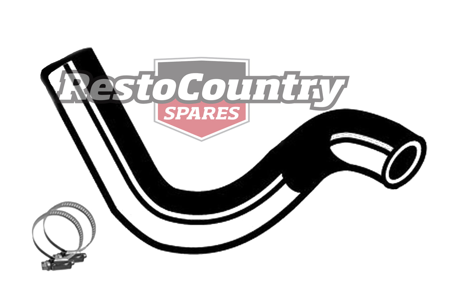 Ford UPPER Radiator Hose + Clamps XY ZD V8 302 Cleveland 4.9 With A/C service - kCH961-a