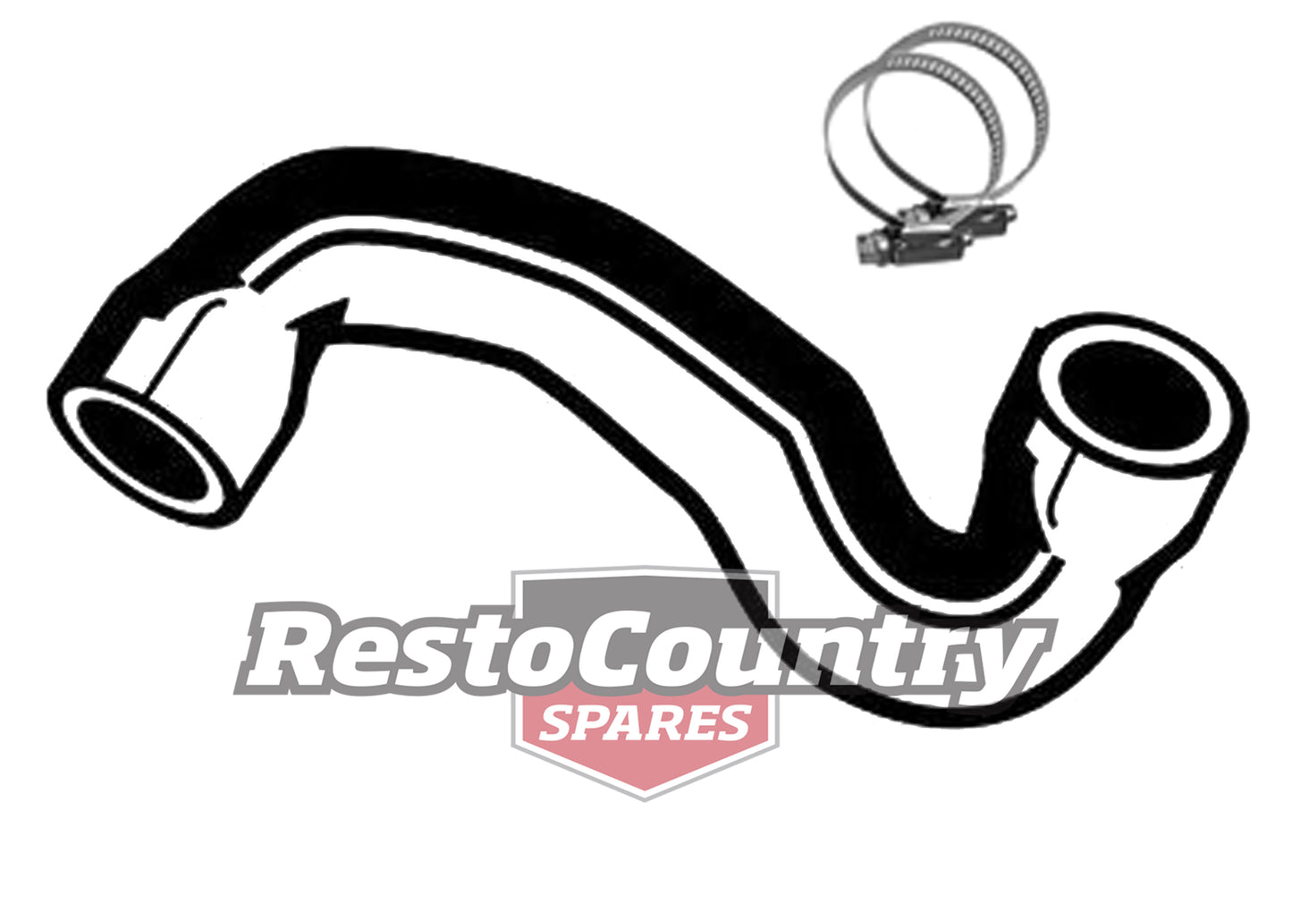 Ford LOWER Radiator Hose + Clamps 6Cyl XA AUTO XB XC NON A/C 3.3 4.1 service - kCH966-b