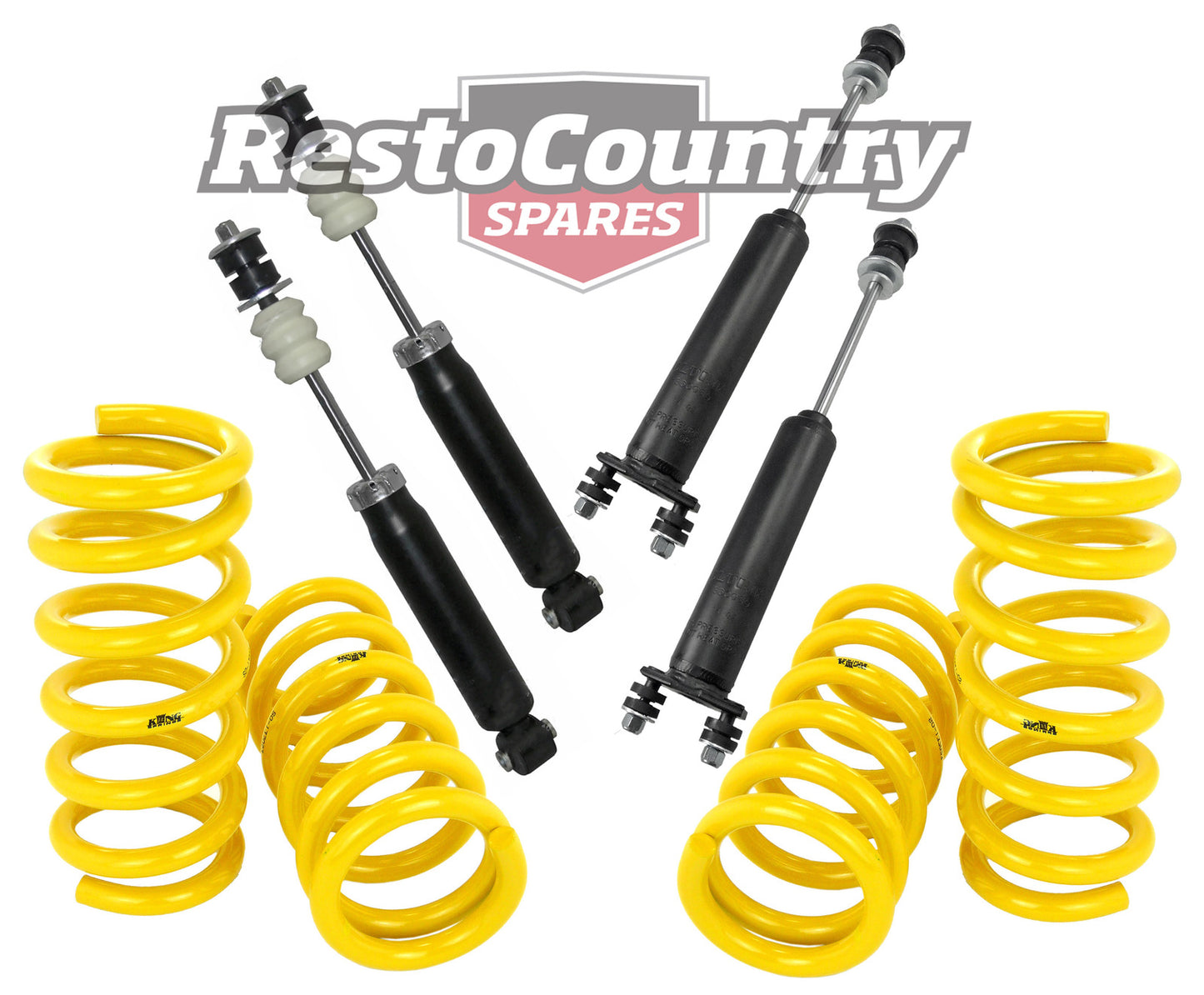 Ford Coil KING Spring + Shock SET XE XF 6cyl SEDAN Front + Rear Super Low 50mm - kCOILF119