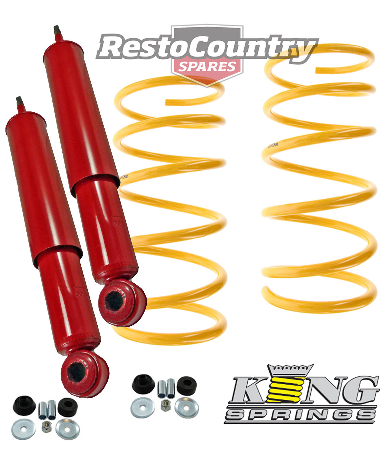 Holden Coil KING Spring + Shock HQ HJ HX HZ WB Statesman V8 REAR Super Low 50mm - kCOILH074