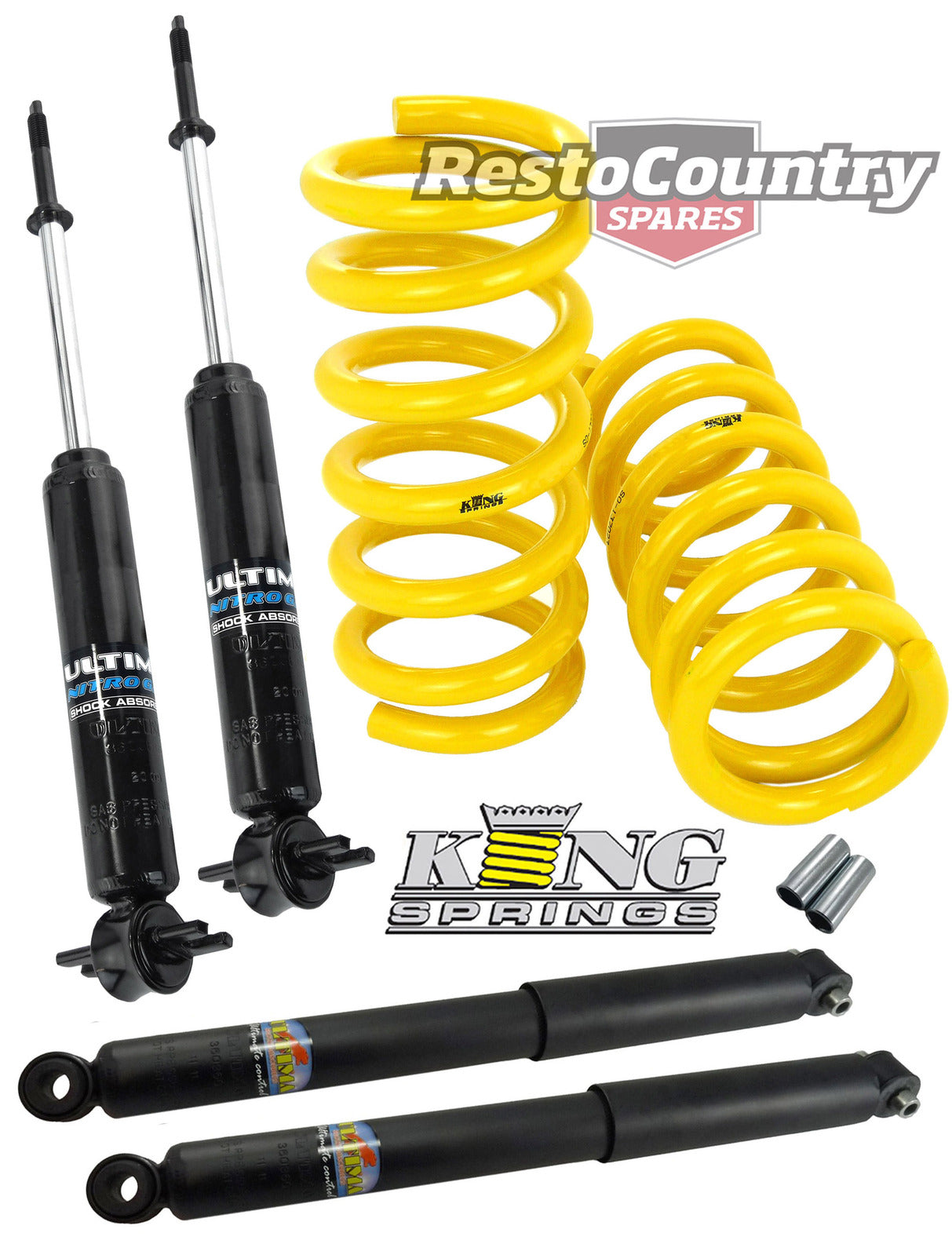 Holden Coil KING Spring + Shock HQ HJ HX Ute Van 6cyl FRONT +REAR STANDARD - kCOILH101