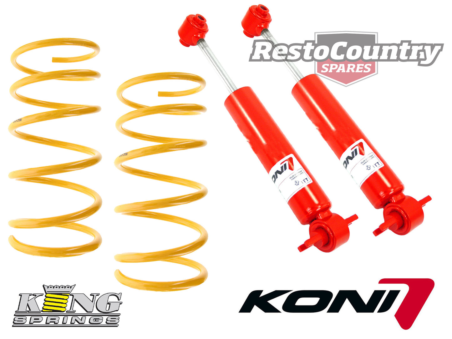 Holden Coil KING Spring + KONI Shock Kit Torana LC LJ V8 Front 25mm Sport Low - kCOILH138
