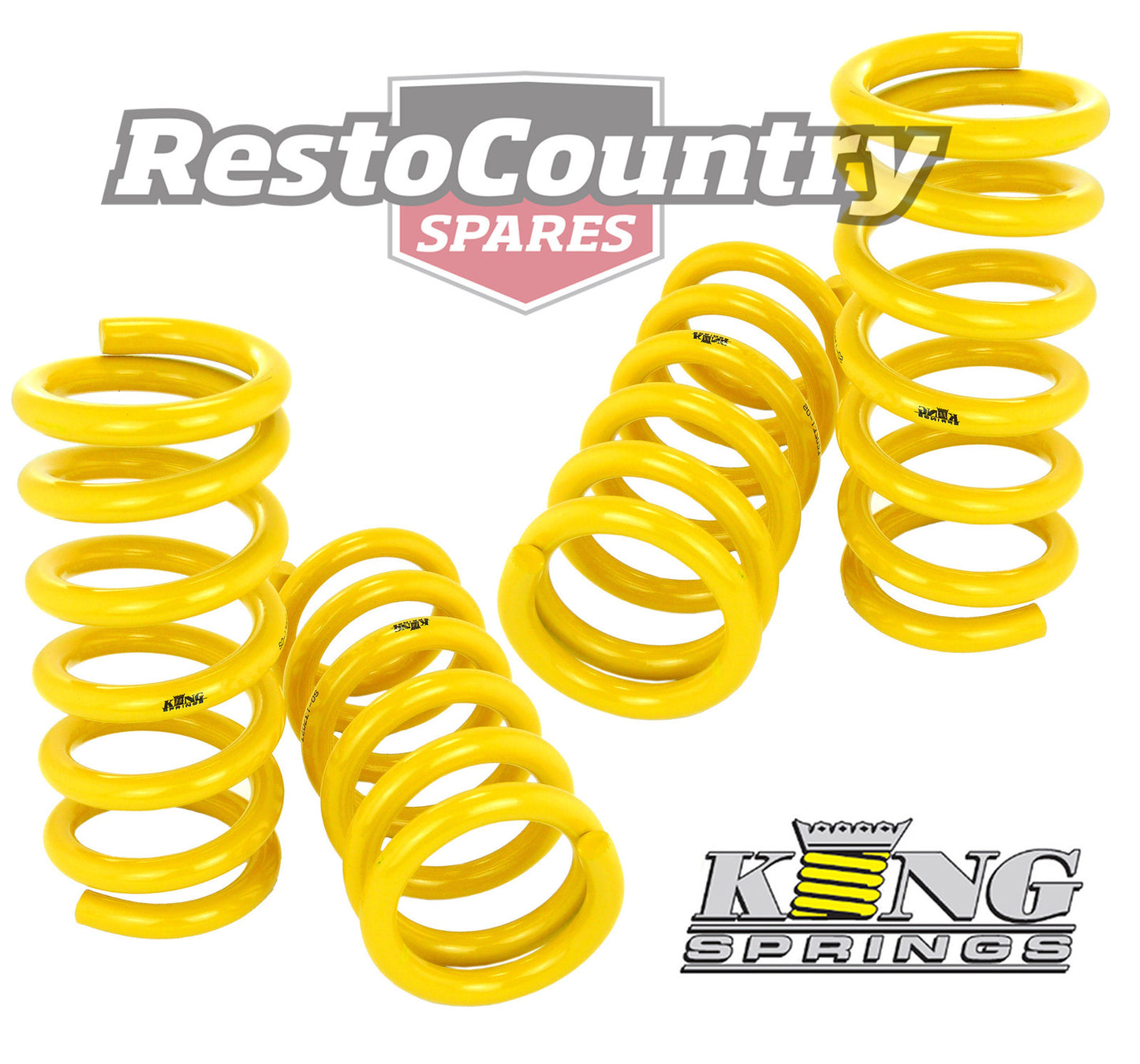 Holden Coil KING Springs Commodore VB VC VH VK 6cyl Sedan FRONT + REAR 25mm Low - kCOILH209