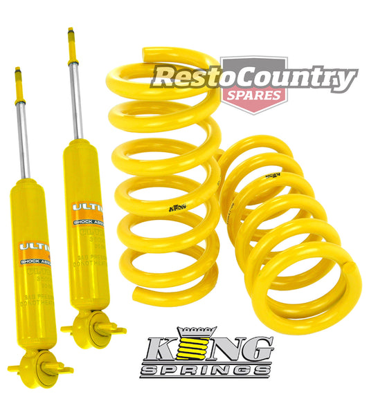 Holden Coil KING Spring + H/D Shock HK HT HG V8 FRONT Super Low 50mm suspension - kCOILH276HD