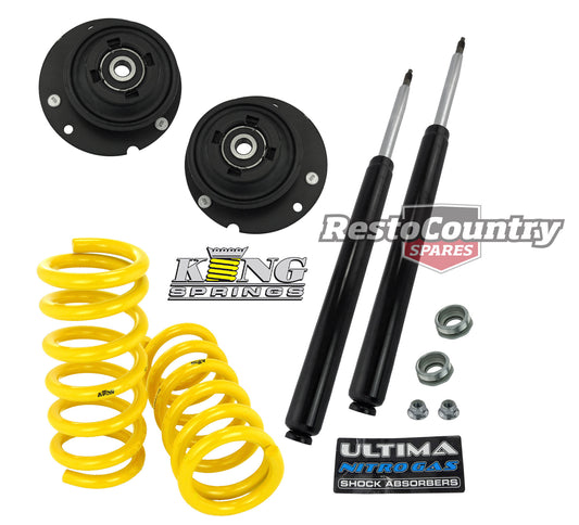 Holden FRONT Shock+KING Springs+Struts Kit VB VC VH VK VL VN 6cyl SUPER LOW 50mm - kCOILH310