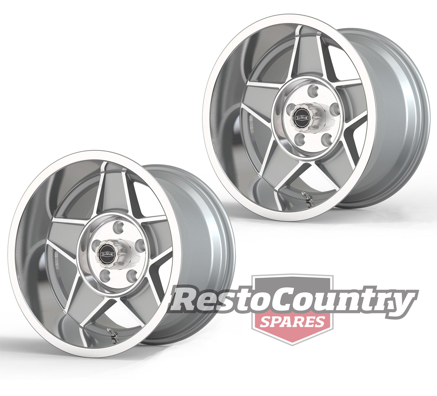 CTM Muscle GLOBE Wheel PAIR 15x8 5/114.3 SILVER Ford XT XW XY XA XB XC XD XE XF  -kCTMGLOBE1-a - kCTMGLOBE1-a