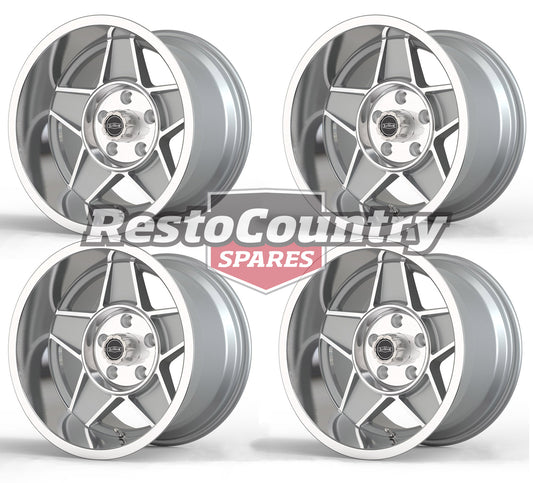 CTM GLOBE Wheel SET x4 15x8 5/114.3 SILVER Ford XT XW XY XA XB XC XD XE XF -kCTMGLOBE1-d - kCTMGLOBE1-d