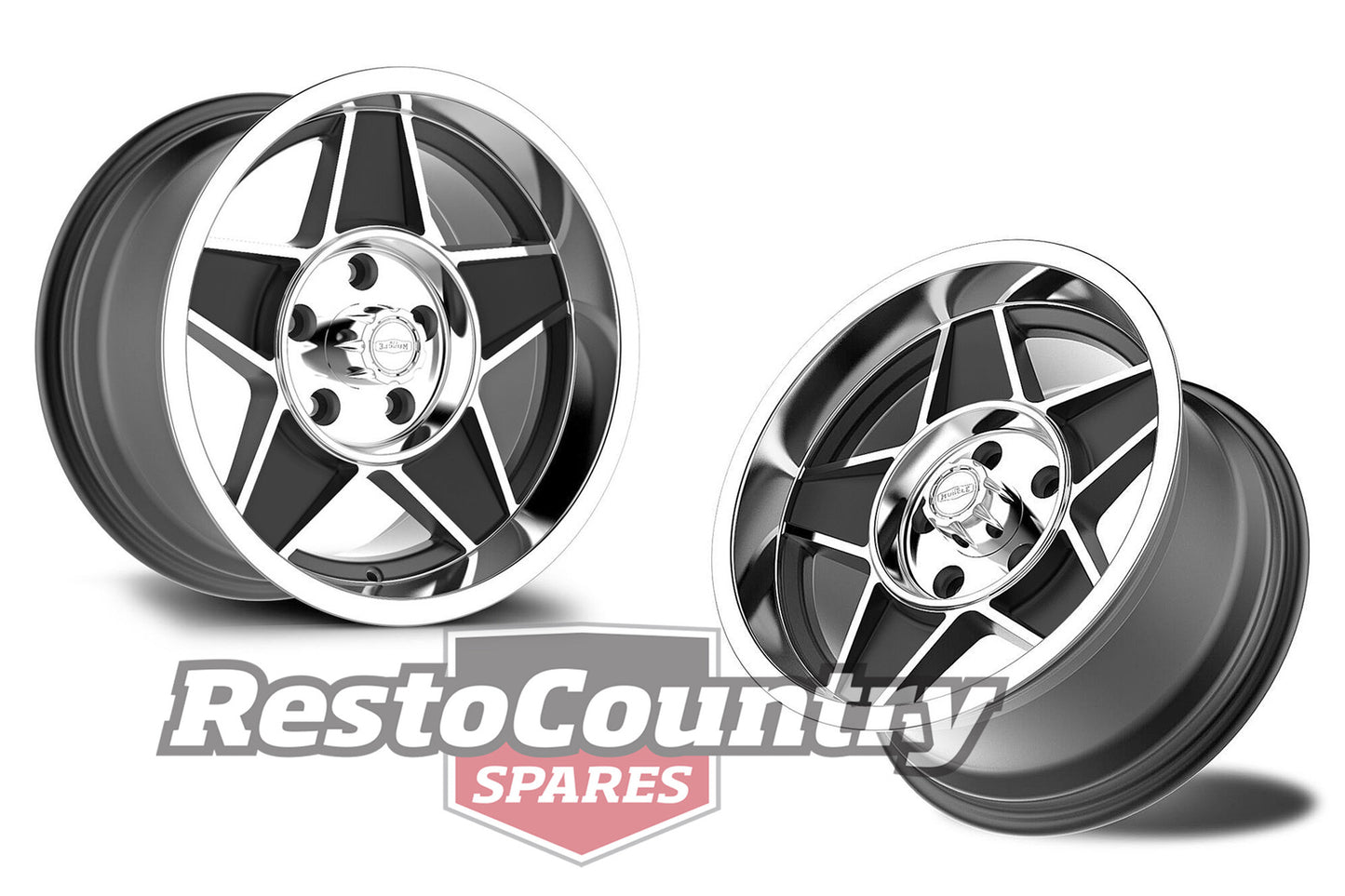 CTM Muscle GLOBE Wheel PAIR 15x8 5/114.3 BLACK Ford XT XW XY XA XB XC XD XE XF -kCTMGLOBE3-a - kCTMGLOBE3-a