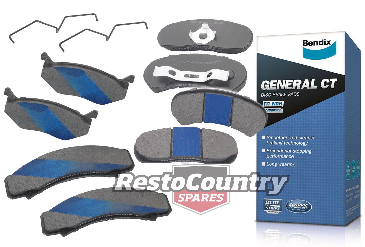 Bendix Front & Rear Disc Brake Pad Kit (Girlock Cast Iron) Ford XB XC XD ZG - kDB1004-c