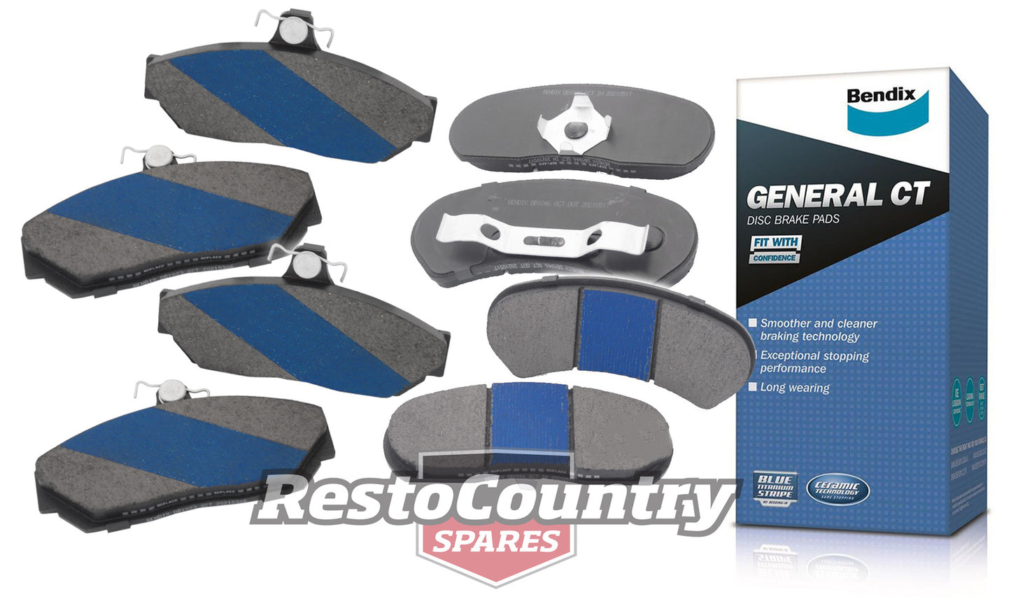 Bendix Front & Rear Disc Brake Pad Kit (Girlock Alloy / PBR) Holden HZ WB- kDB1023-a