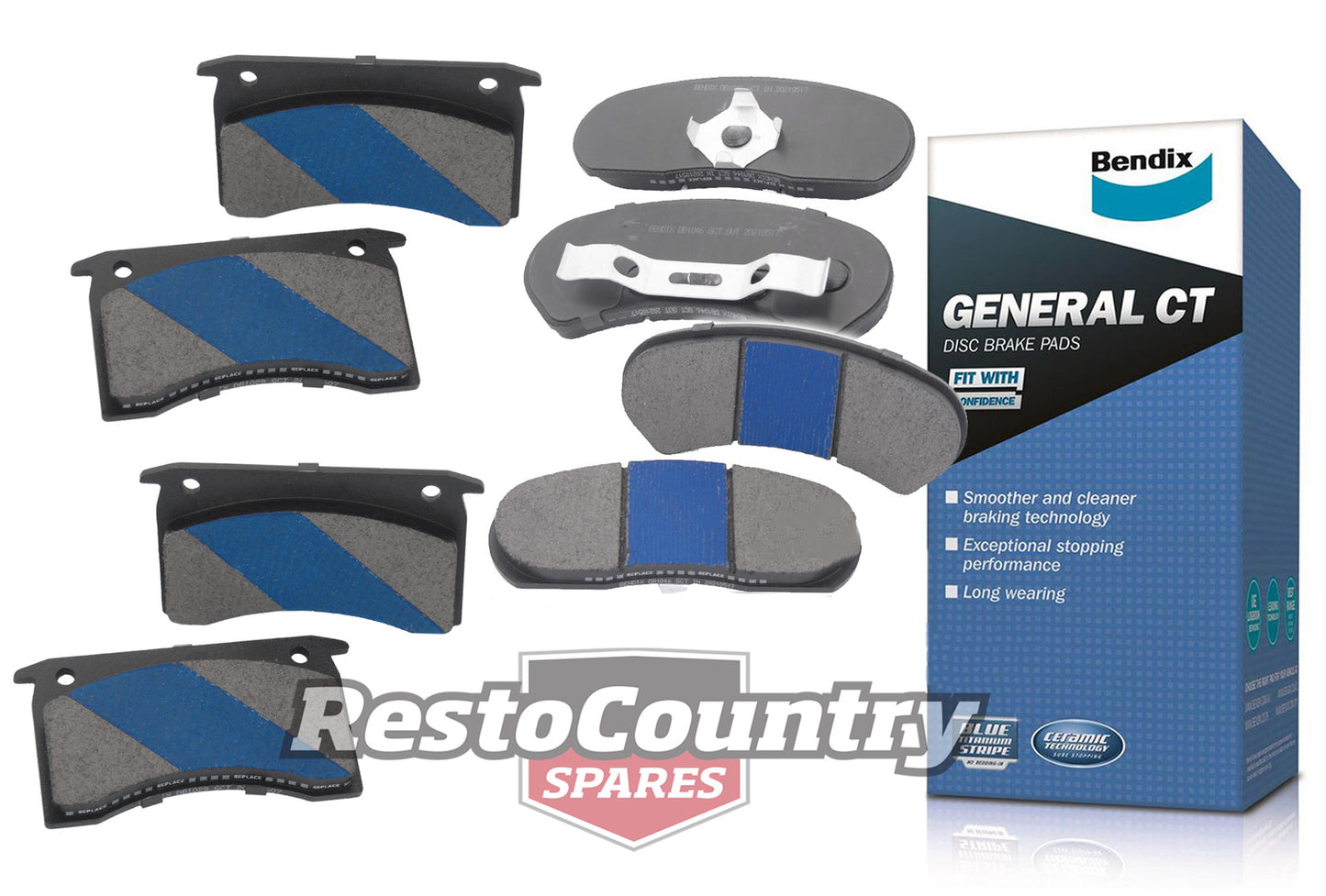 Bendix Front & Rear Disc Brake Pad Kit (PBR Alloy) Holden HX HZ - kDB1029-a