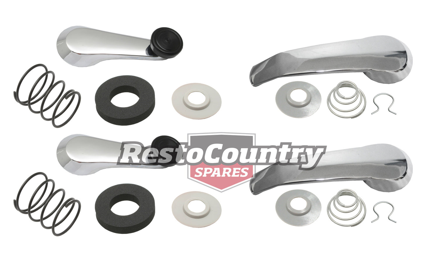 Holden INNER Door + Winder Handle kit x4 W/O Arm Rest HK HT HG HQ HJ HX HZ WB LC-UC - kDH1005-c