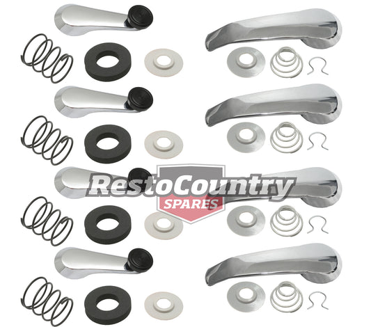 Holden INNER Door + Winder Handle SET x8 W/O Arm Rest HK HT HG HQ HJ HX HZ WB LC-UC - kDH1005-e