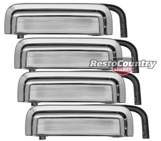 Holden Commodore Chrome Outer Door Handle Kit x4 Left + Right VB VC VH VK VL NEW - kDH1056-b