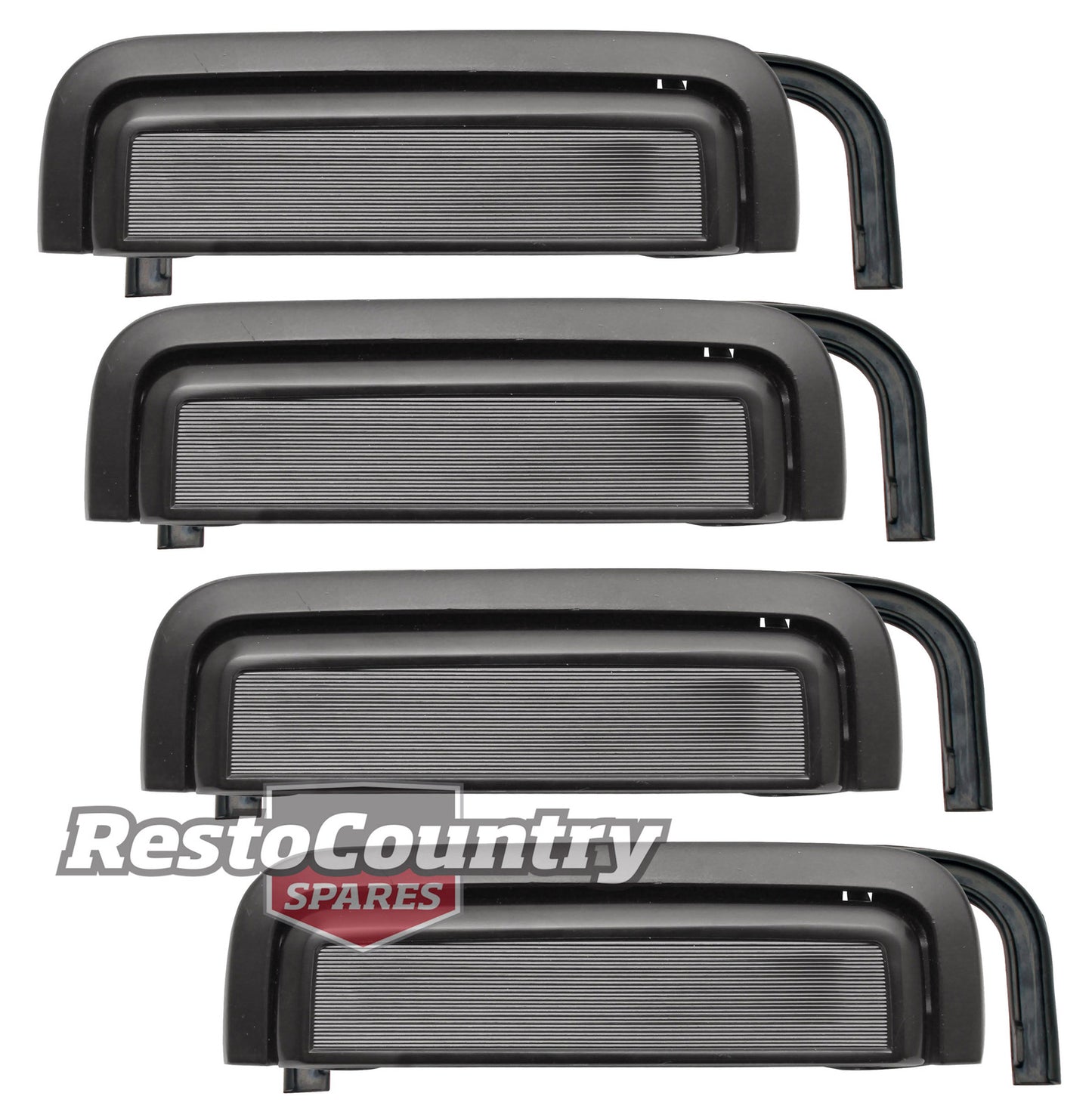 Holden Commodore Black Outer Door Handle Kit x4 Left + Right VB VC VH VK VL NEW - kDH1058-b