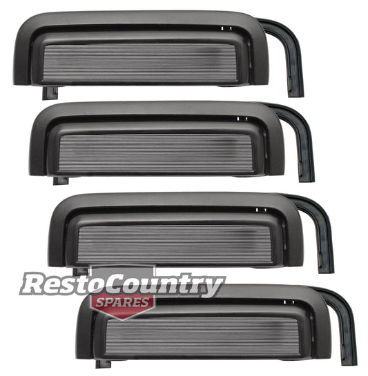 Holden Commodore Black Outer Door Handle Kit x4 Left + Right VB VC VH VK VL NEW - kDH1058-b