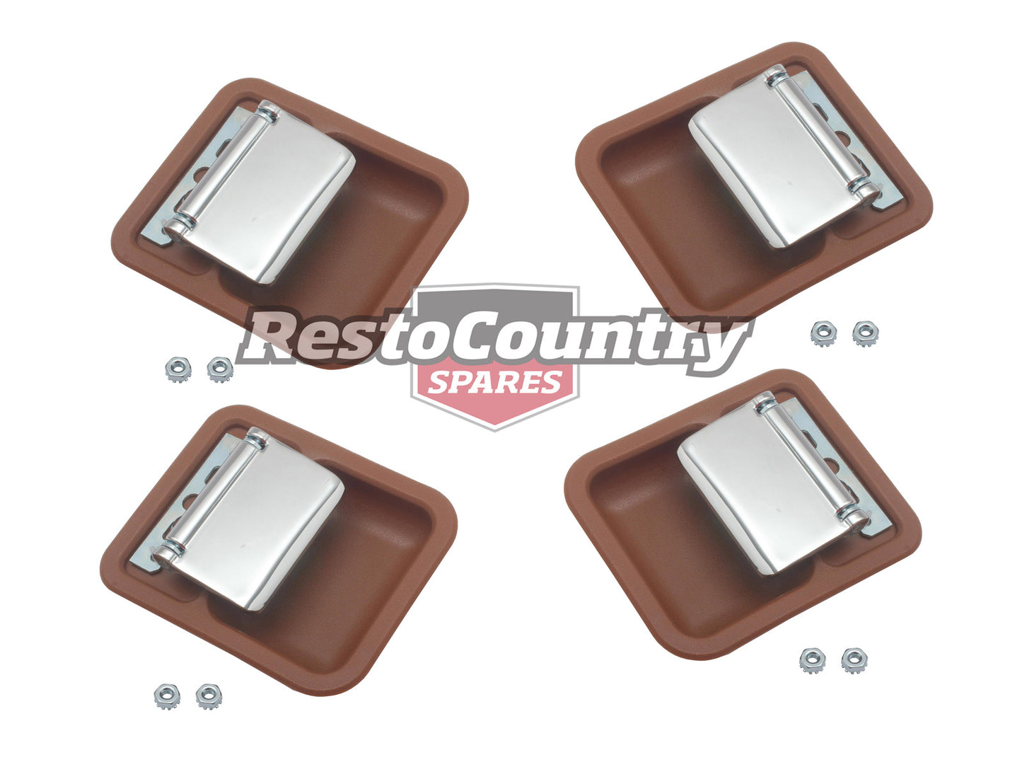 Ford Inner Door Handle Set x4 Front + Rear Saddle Bucket XT XW XY ZB ZC ZD L + R - kDH2001S-b
