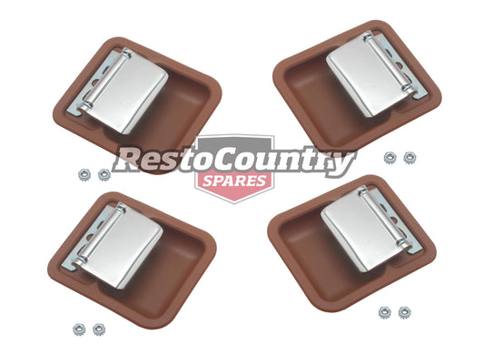 Ford Inner Door Handle Set x4 Front + Rear Saddle Bucket XT XW XY ZB ZC ZD L + R - kDH2001S-b