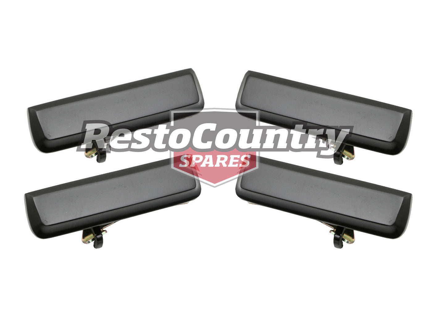 Suit Ford Outer Door Handle SET x4 BLACK XD XE XF Falcon ZJ ZK ZL Fairlane - kDH2011-14