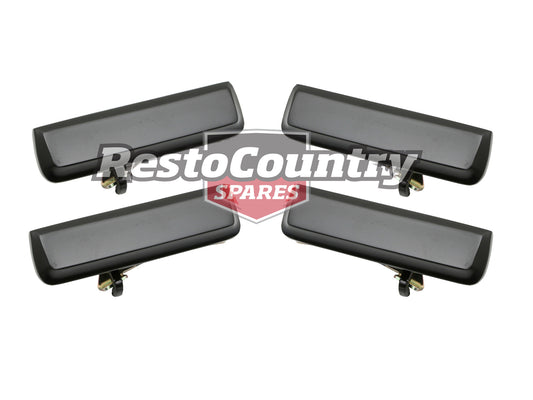 Suit Ford Outer Door Handle SET x4 BLACK XD XE XF Falcon ZJ ZK ZL Fairlane - kDH2011-14
