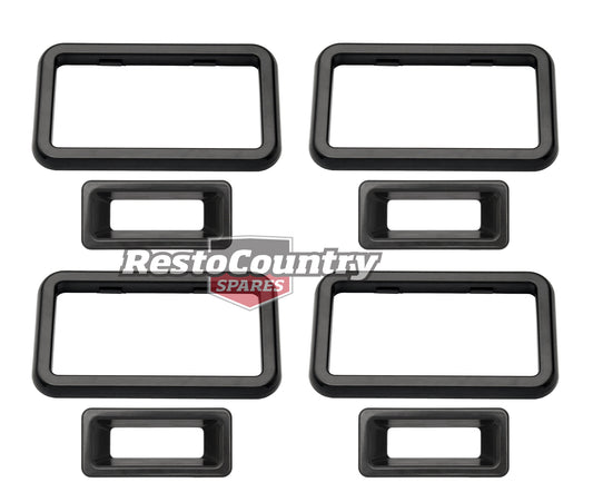 Holden Commodore Door Handle + lock Surround TRIMS Kit VB VC VH VK VL Black x8 - kDHS1000-a