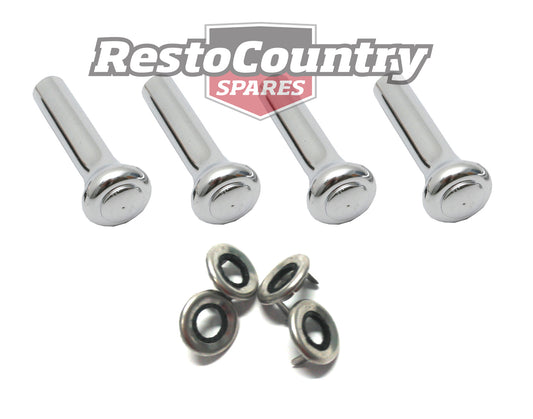 Ford CHROME Door Lock Knob +Collar / Ferrule XT XW XY XA XB ZB ZC ZG TO 1/75 8pc - kDLK2002_SDL2