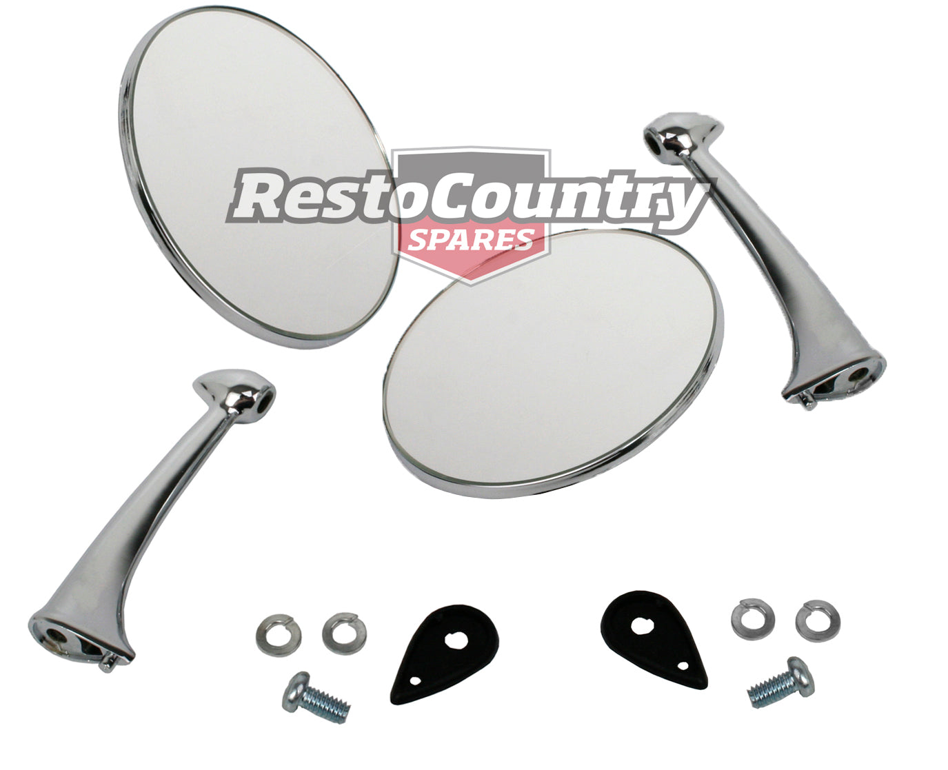 Holden Door Mirror + Stalk Assembly Pair LEFT + RIGHT Holden HR. Torana LC clamp - kDM1030-1031