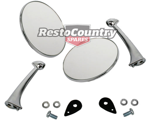 Holden Door Mirror + Stalk Assembly Pair LEFT + RIGHT Holden HR. Torana LC clamp - kDM1030-1031