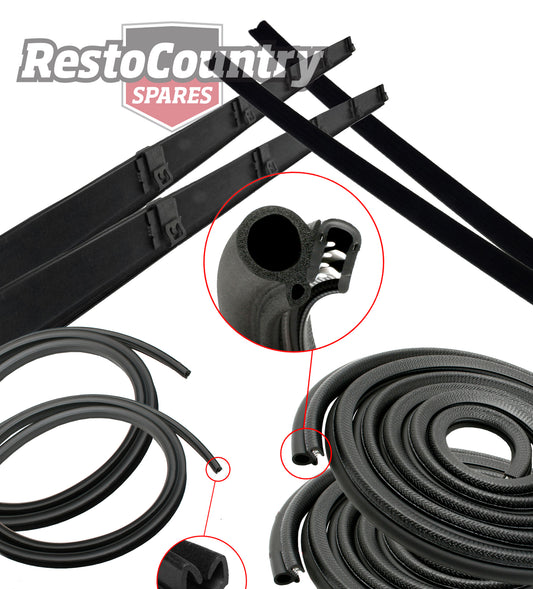 Ford FRONT Door Rubber Seal + Weather Belt + Bailey Chanel Kit XD XE XF ZJ ZK ZL - kDSF-10