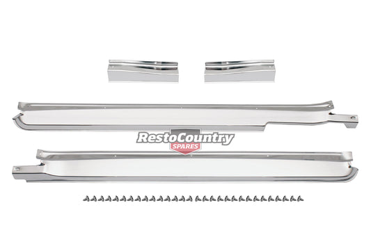 Holden Scuff Plate Sill CHROME Pair + Screws HQ HJ HX HZ WB Ute Van Ton - kDSP1028