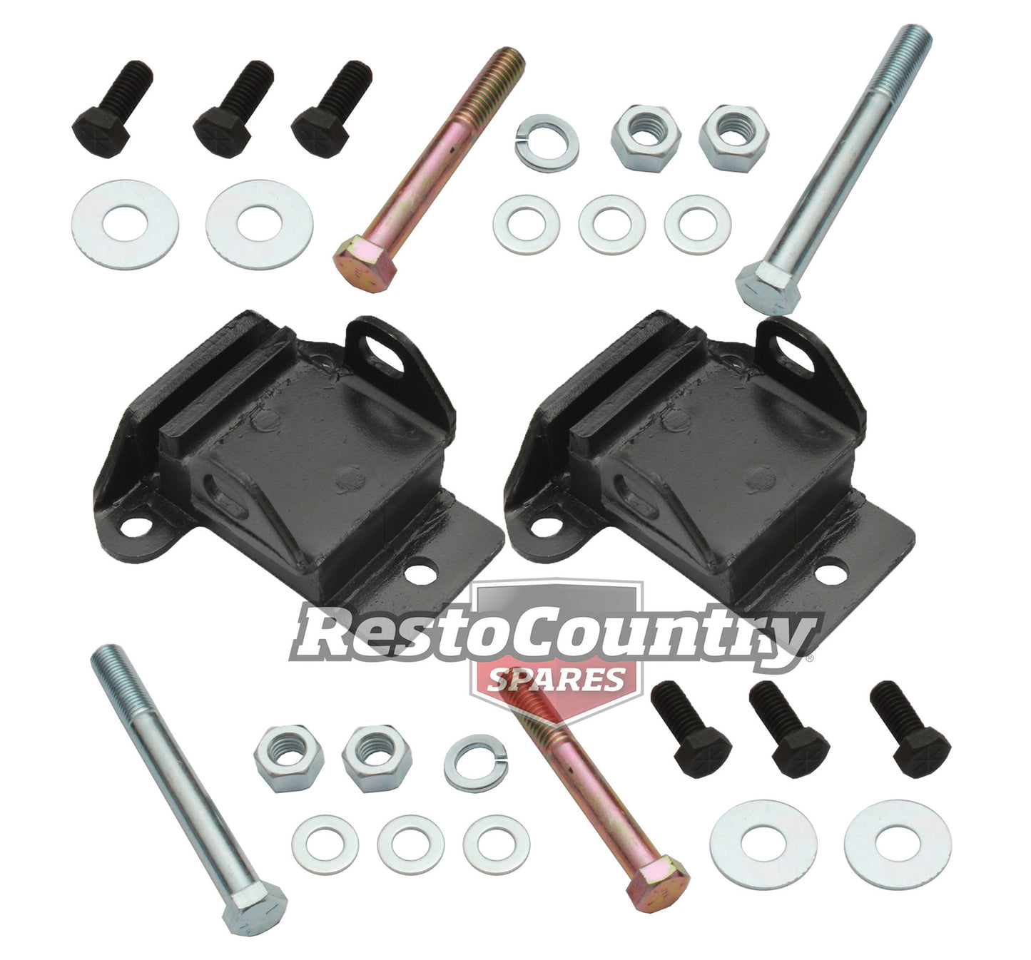 Holden HT HK HG. V8 SB Chev Engine Mount x2 +Bolts Nuts Mounting Kit 307 327 350 - kEM1017_x2