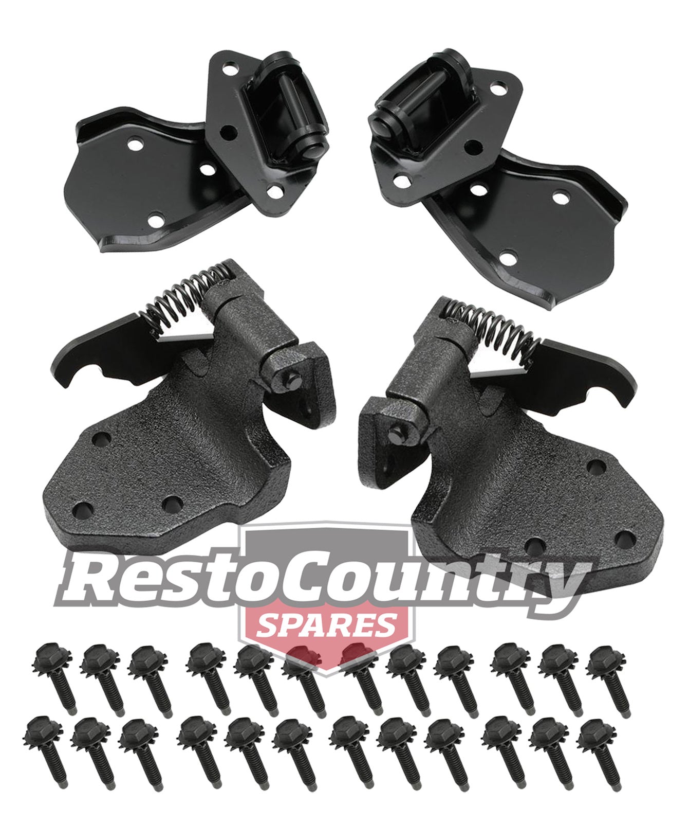 Ford Door Hinge Kit FRONT Left + Right UPPER + LOWER x4 XR XT XW XY ZA ZB ZC ZD - kF2079-80x4
