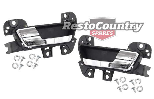 Ford Falcon FRONT Inner Door Handle Pair CHROME FG FGX FG-X grab left right - kFBF2520NPL-a