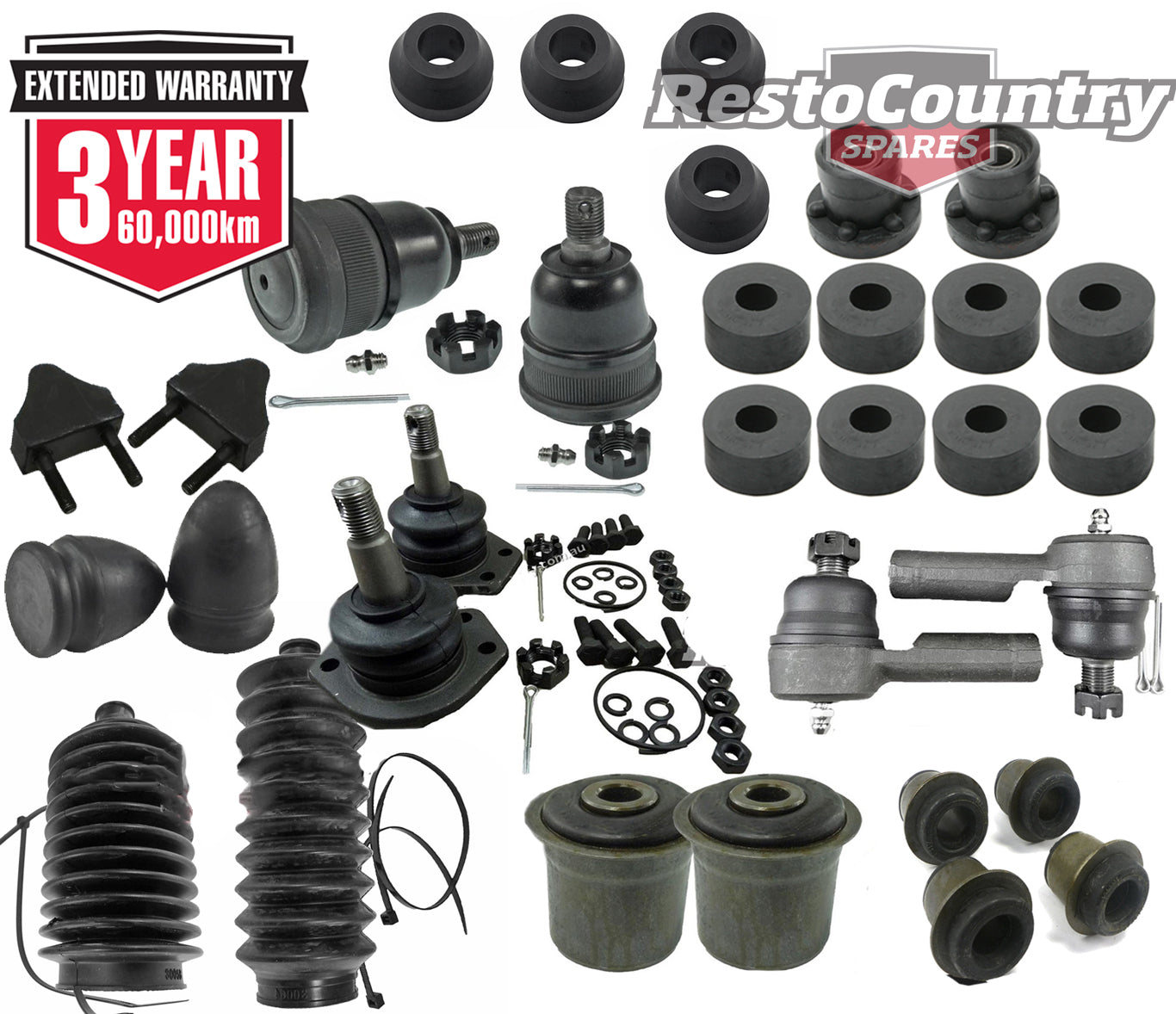 Kit 2. Holden Torana LC LJ Tie rod Ball joint Bush Boot K-Frame Arm 28pce Kit - kFERK-13