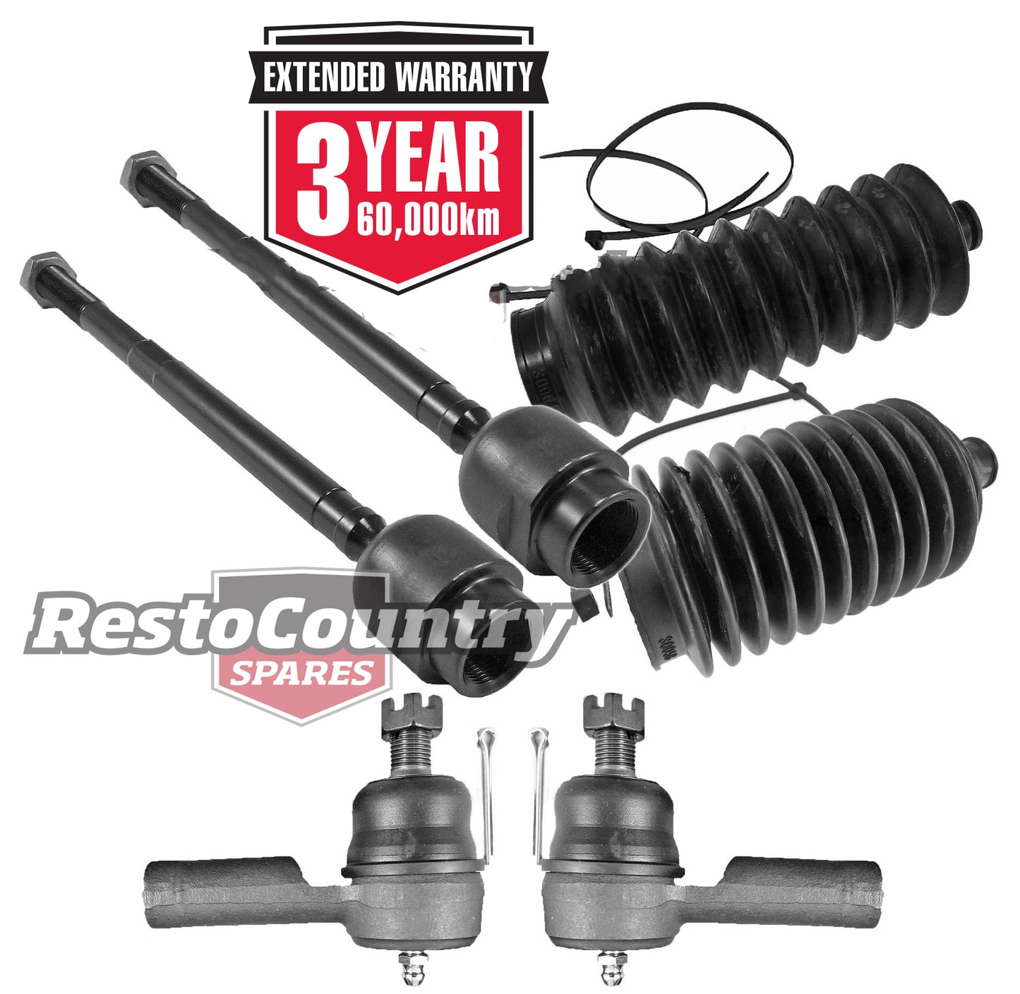 Holden Torana Steering Rack Ends + Tie Rods + Rack Boots Kit LC LJ - kFERK-14
