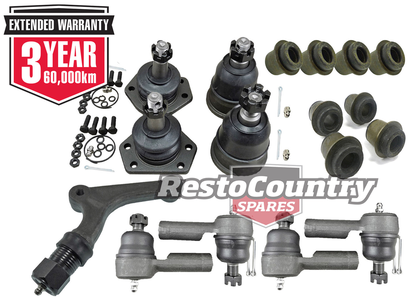 Kit 1. Holden LATE HG Front End Rebuild Kit 17pc Tie Rod+Ball Joint+Control+Idler - kFERK-18