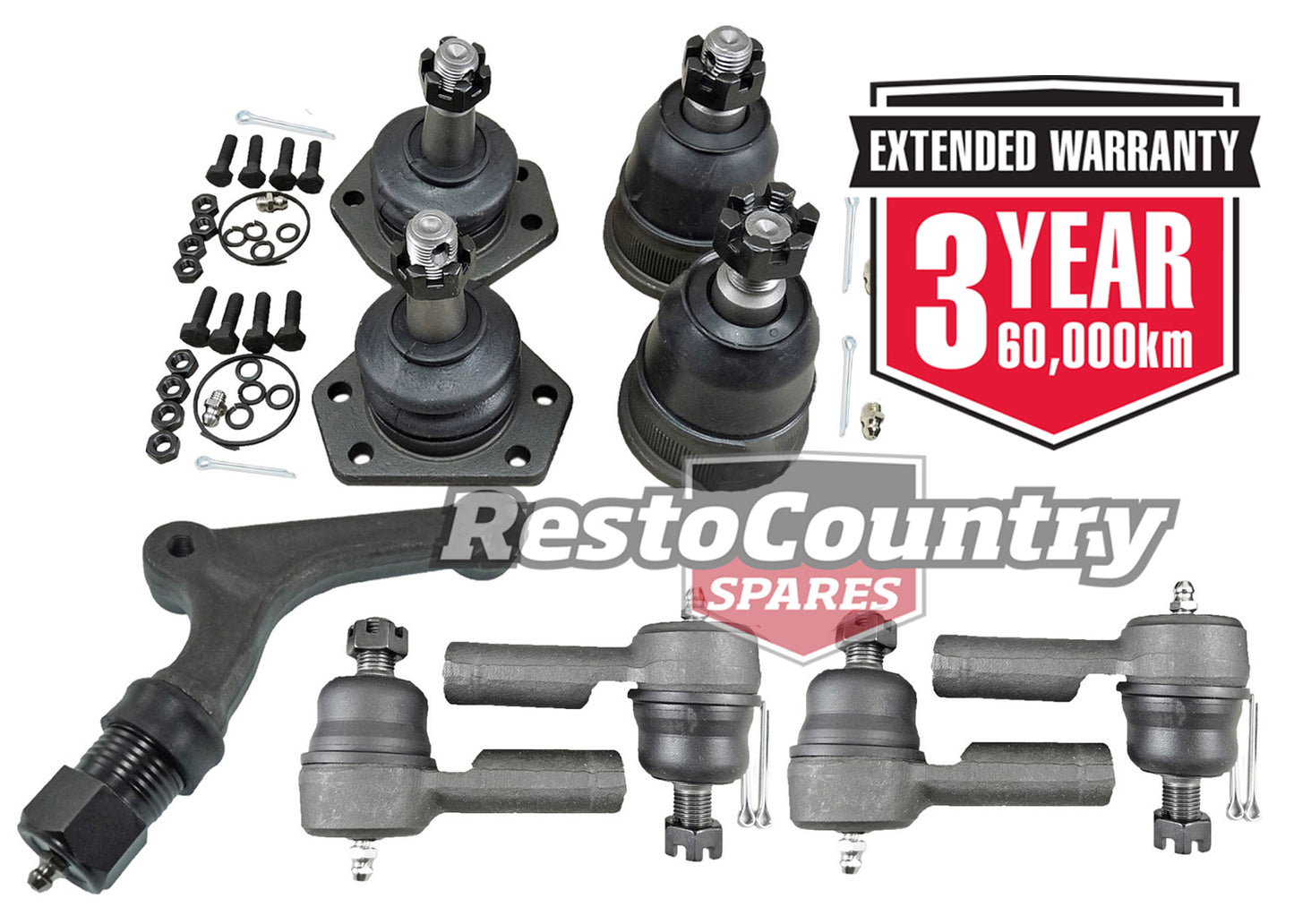 Holden Tie Rod + Ball Joint + Idler Support Arm Kit LATE HG steering - kFERK-20-a