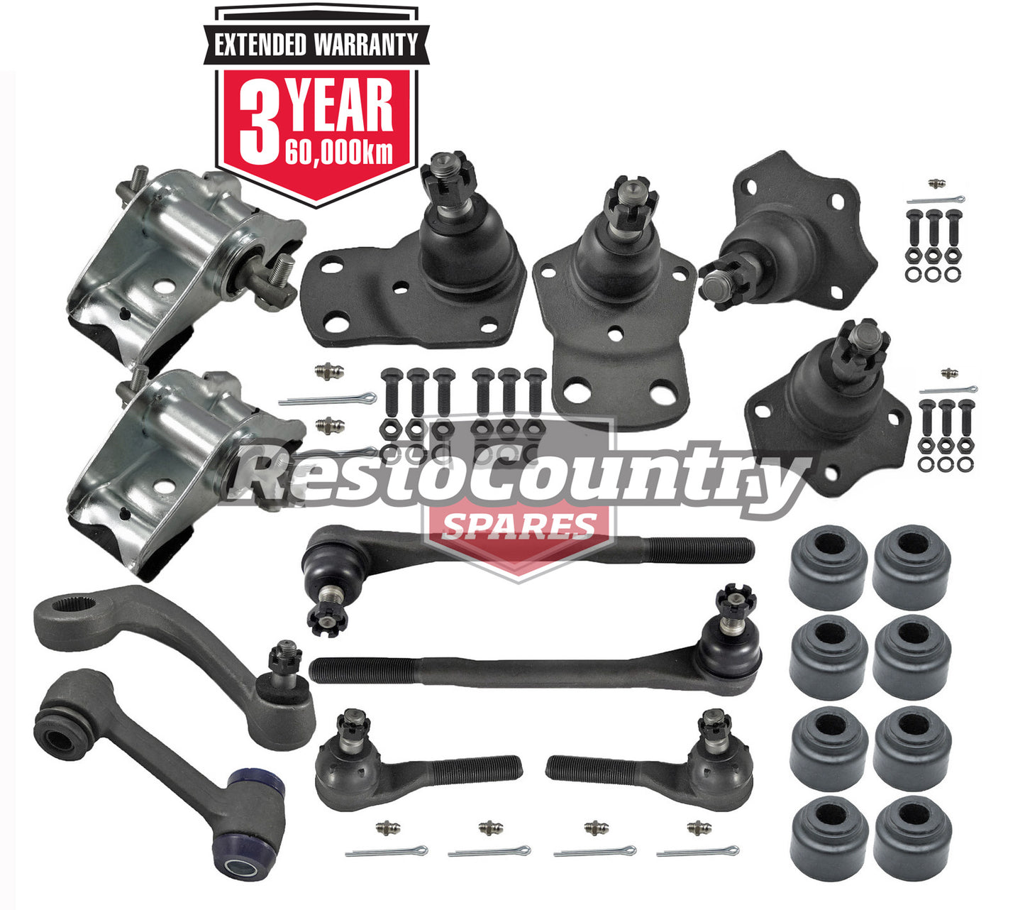 KIT 2. Ford Tie Rod + Ball+Idler +POWER Pitman Arm +Saddle Kit XA XB XC ZF ZG ZH - kFERK-27