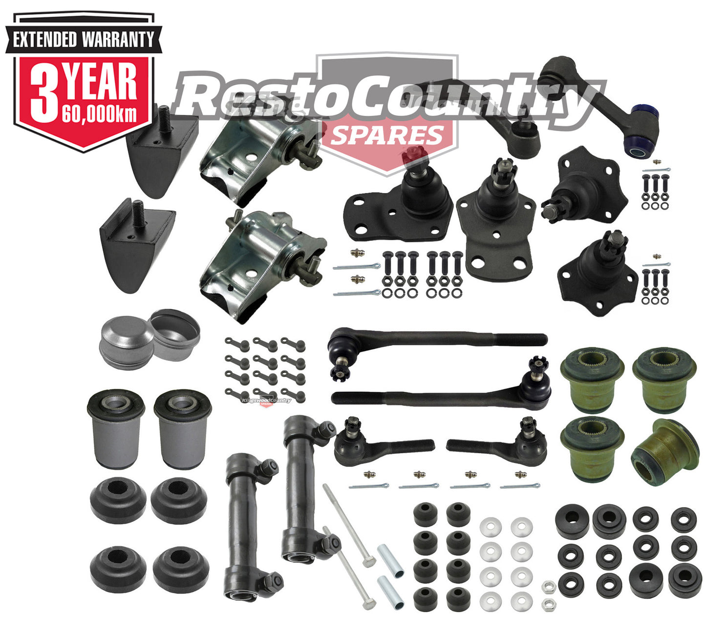 KIT 2. Ford POWER Tie Rod + Ball Joint +Up Lower Control+Saddle Kit LATE XC ZH - kFERK-33