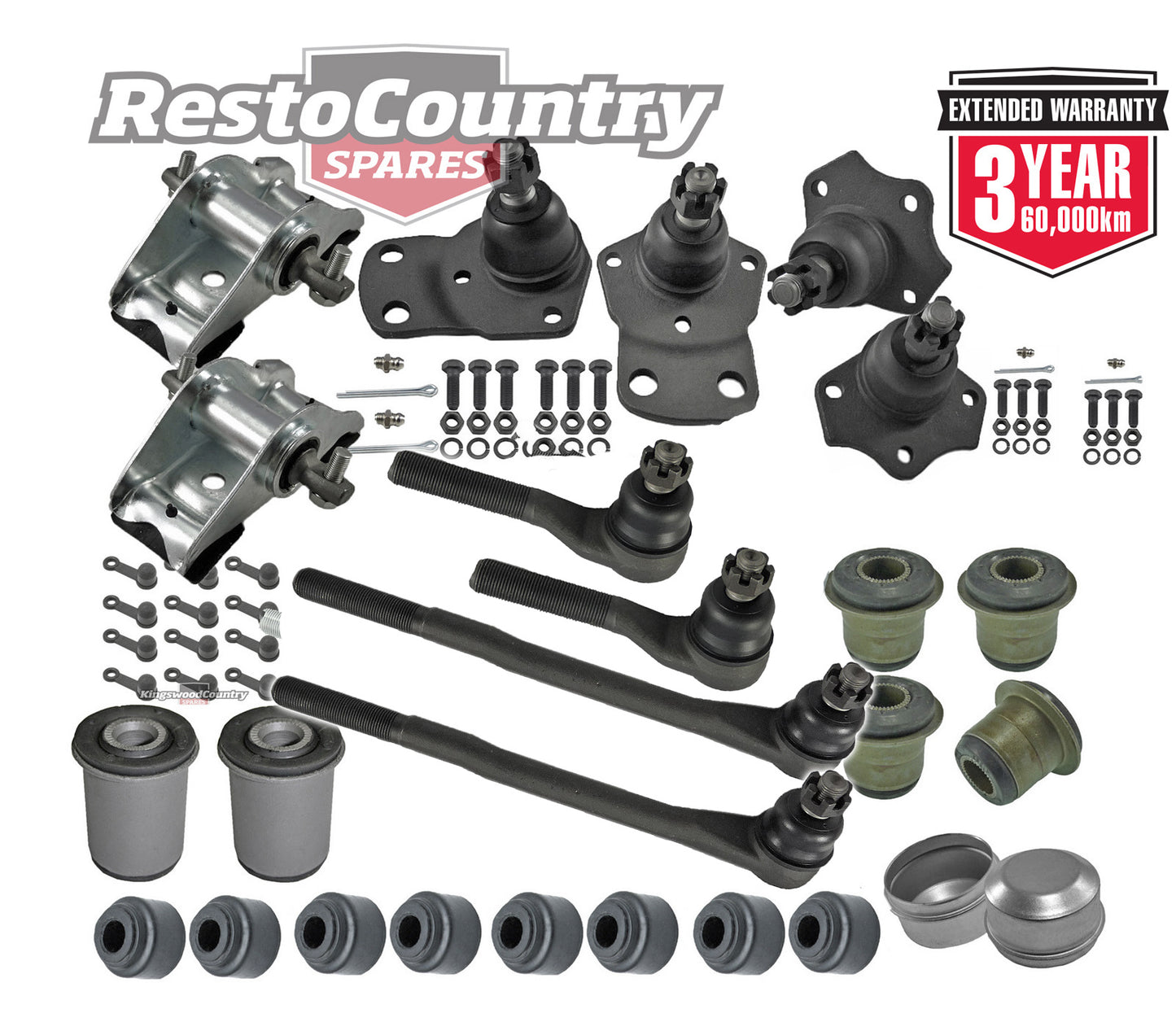 KIT 1. Ford Tie Rod +Ball Joint +Control Arm Bush +Spring Saddle Kit EARLY XD ZJ - kFERK-34