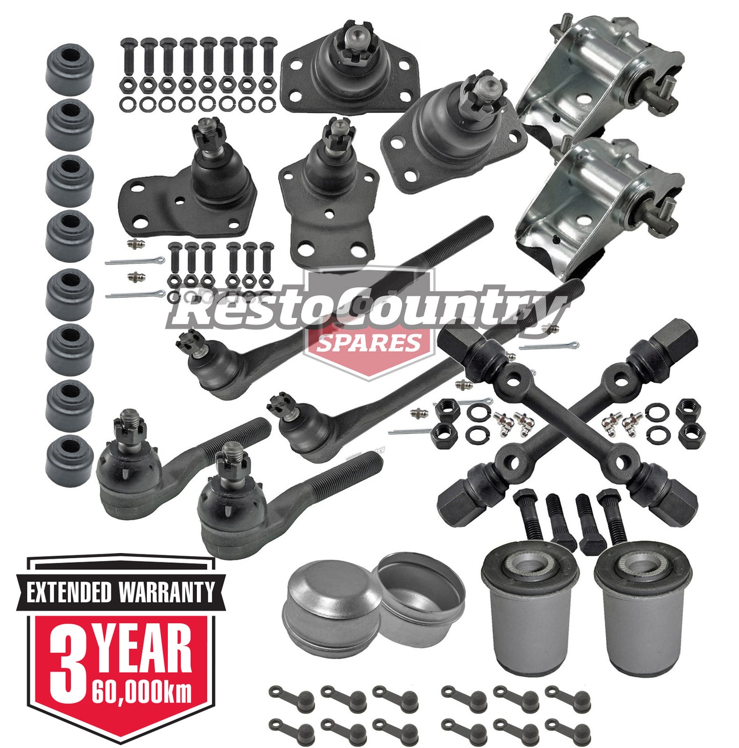 KIT 3. Ford Tie Rod + Ball Joint + Control Arm + Saddle Kit XT Early-XW ZC ZD - kFERK-49