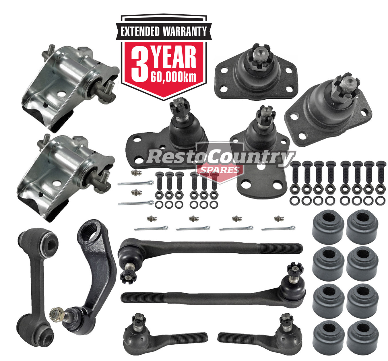 KIT 2. Ford Front End Rebuild Kit LATE XW XY ZC ZD Tie+Ball+Idler +Pitman +Saddle - kFERK-52-a