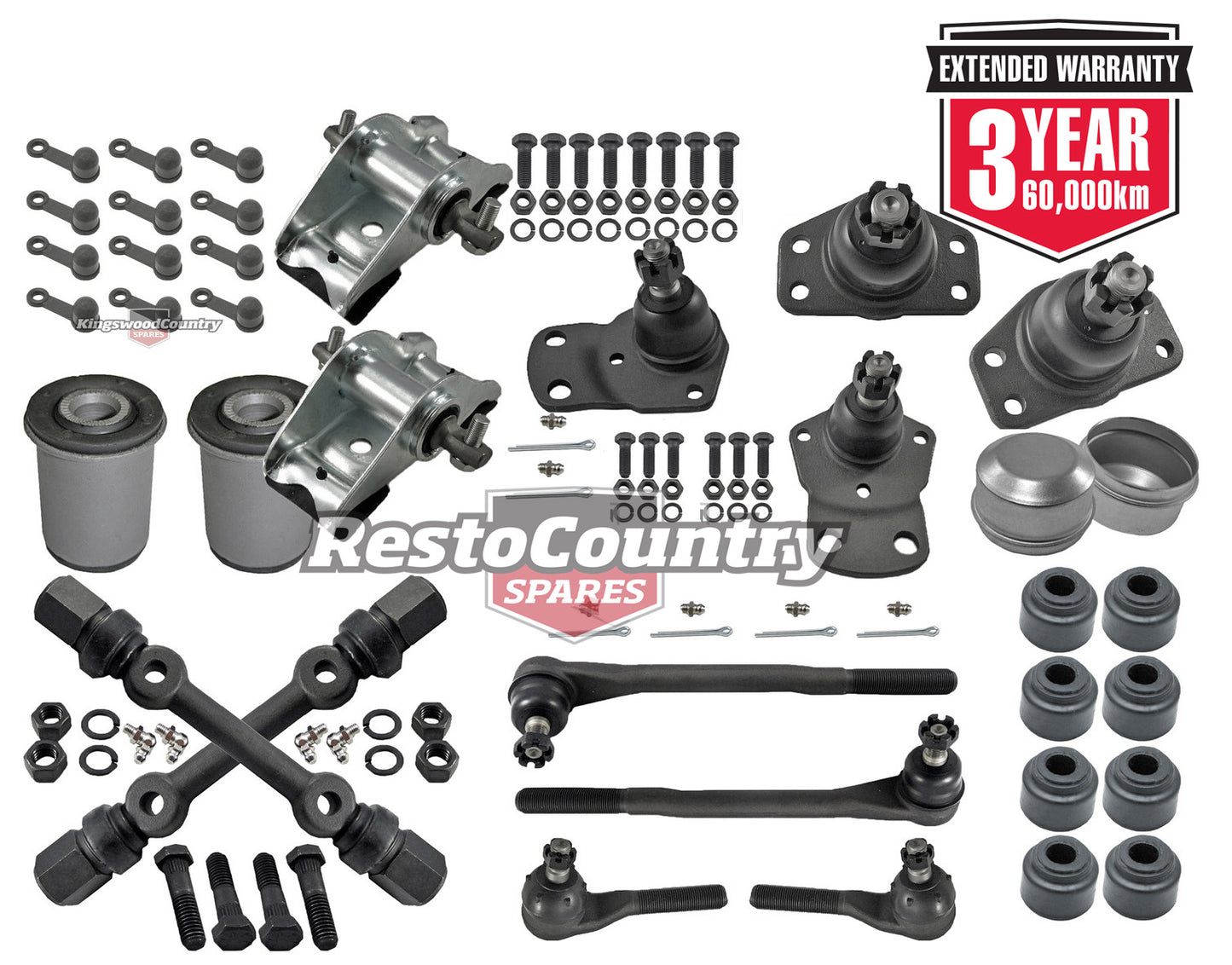 KIT 3. Ford Tie Rod + Ball Joint +Up Lower Control Arm+ Saddle LATE XW XY ZC ZD - kFERK-53