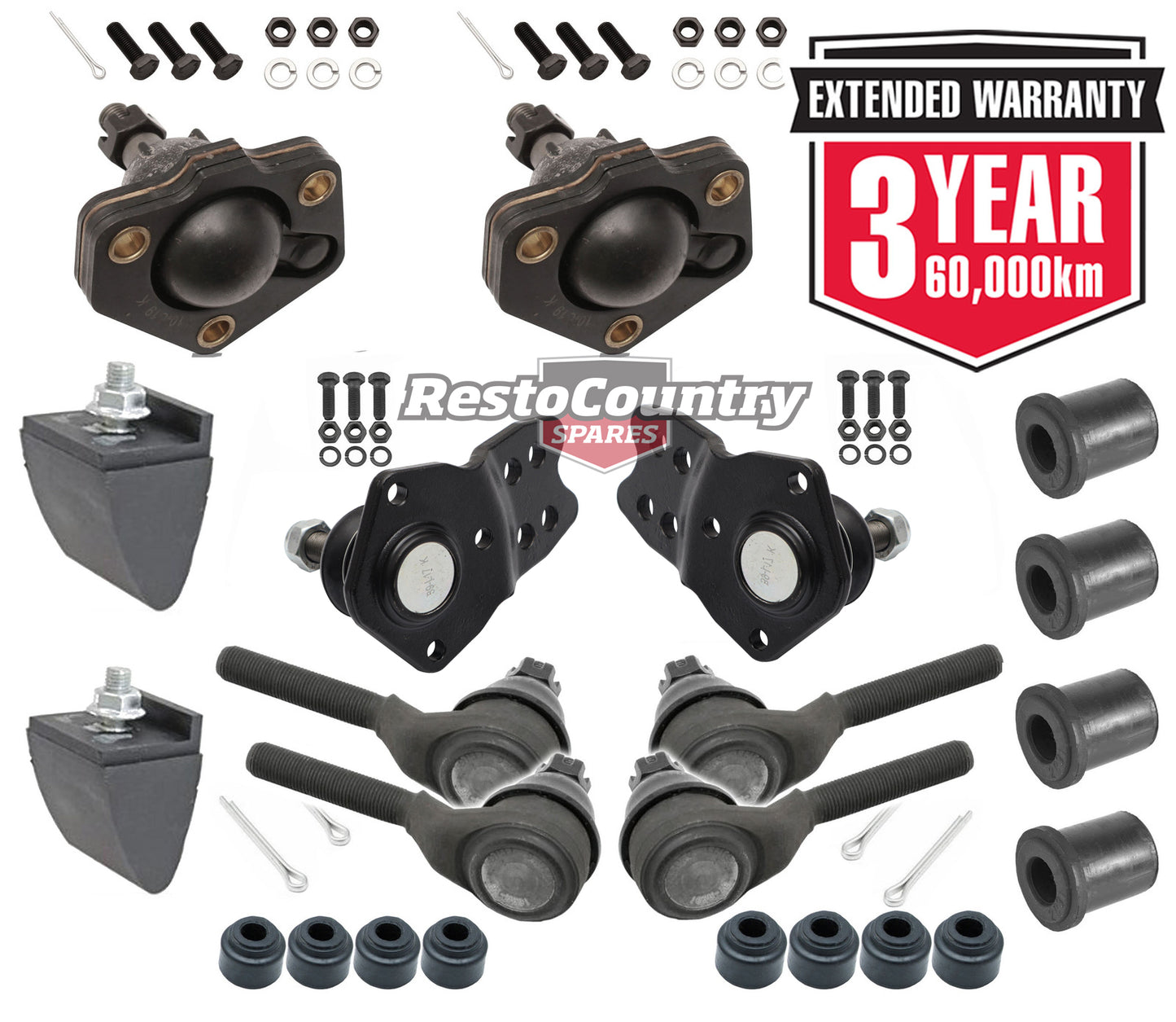 KIT 2. Ford Tie End +Ball Joint+Sway+Control +Bump Bush Kit XK XL Falcon steering - kFERK-56