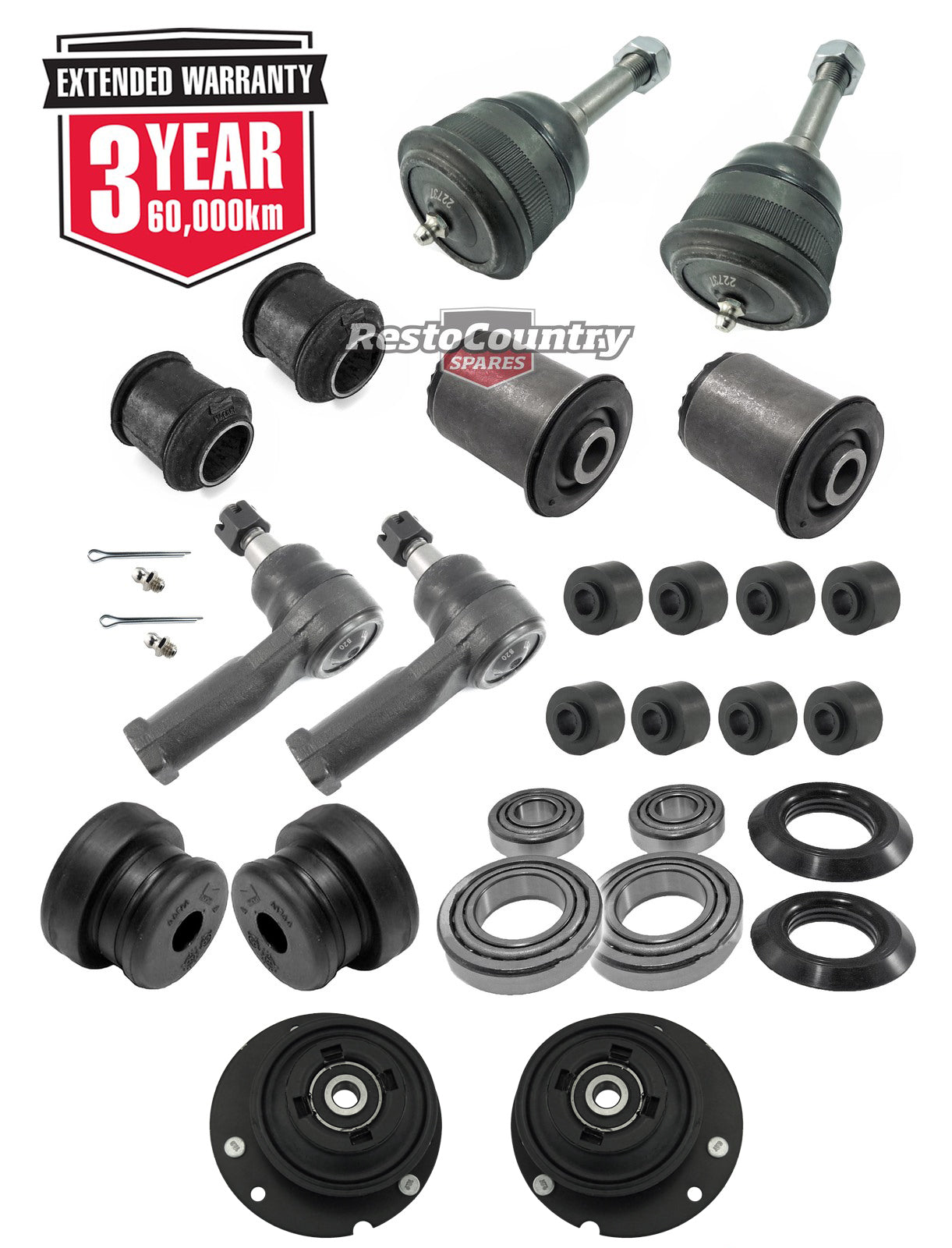 KIT 3. Holden Tie+Ball+Control+ Strut Kit MANUAL Steering VB VC VH VK VL Early VN - kFERK-61